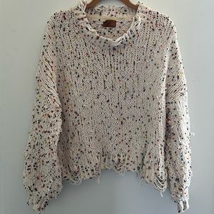 Distressed POL Cropped Sweater